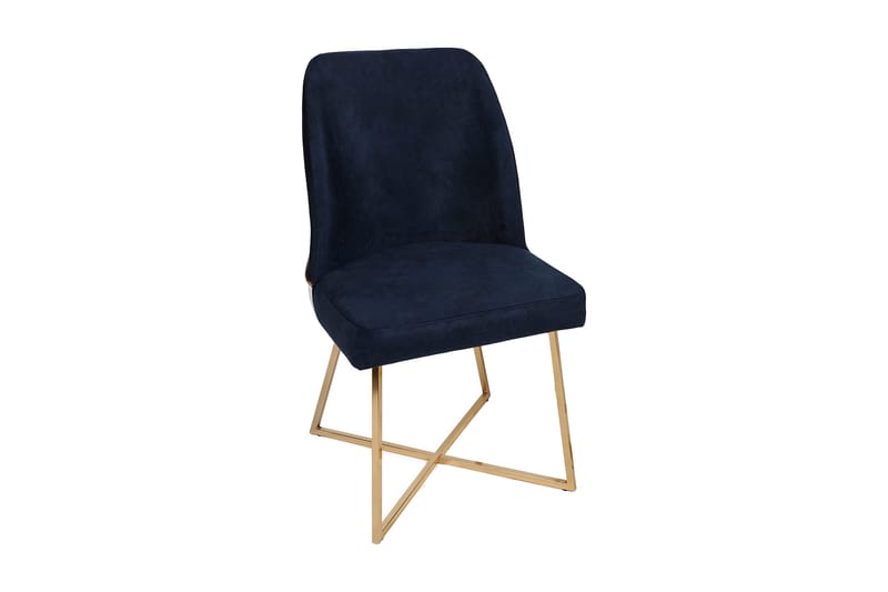 Alsacia Spisebordsstol 2 stk - Guld/Mørkeblå - Spisebordsstole & køkkenstole