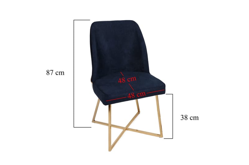 Alsacia Spisebordsstol 2 stk - Guld/Mørkeblå - Spisebordsstole & køkkenstole