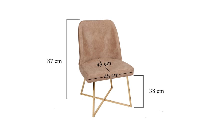 Alsacia Spisebordsstol 4 stk - Guld/Brun - Møbler - Stole & lænestole - Spisebordsstole & køkkenstole