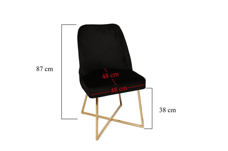 Alsacia Spisebordsstol 4 stk - Sort/Guld - Spisebordsstole & køkkenstole