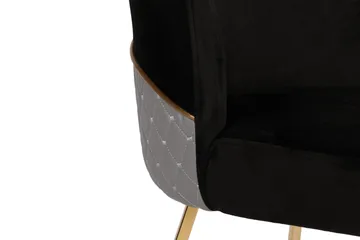 Alsacia Spisebordsstol i Fløjl - Guld|Sort - Møbler - Stole & lænestole - Spisebordsstole & køkkenstole
