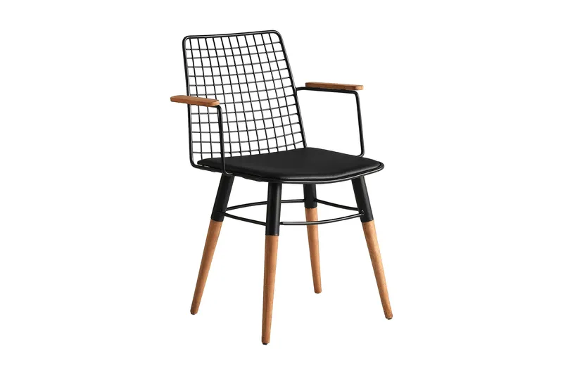 Amerbach Spisebordsstol, Sort/Valnød