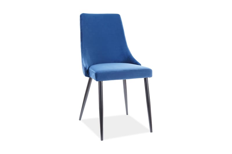 Apiano Spisebordsstol - Velour/Marineblå/Sort - Spisebordsstole & køkkenstole