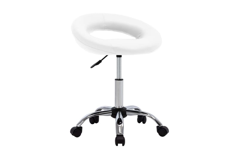 arbejdsstol med hjul kunstlæder hvid - Hvid - Spisebordsstole & køkkenstole