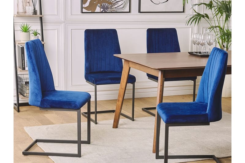 Arnia Spisebordsstol 2stk - Velour/Blå - Spisebordsstole & køkkenstole