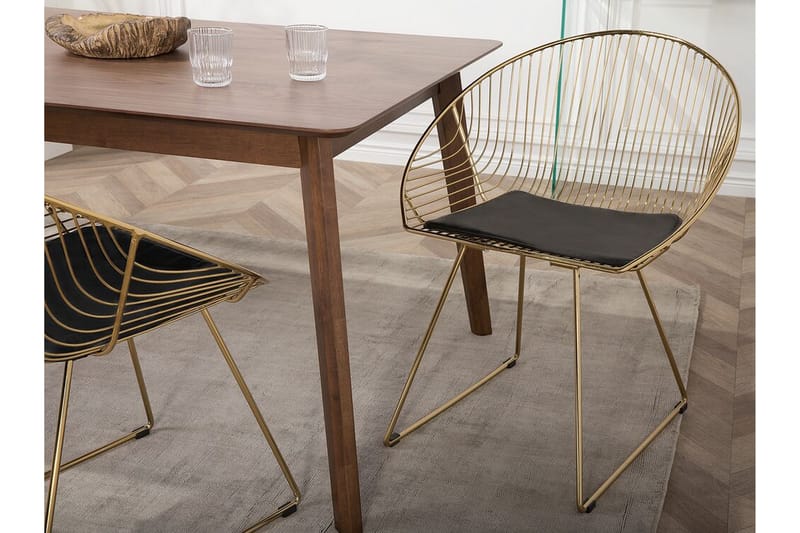 Aurora stolsæt til 2 stk - Guld - Spisebordsstole & køkkenstole