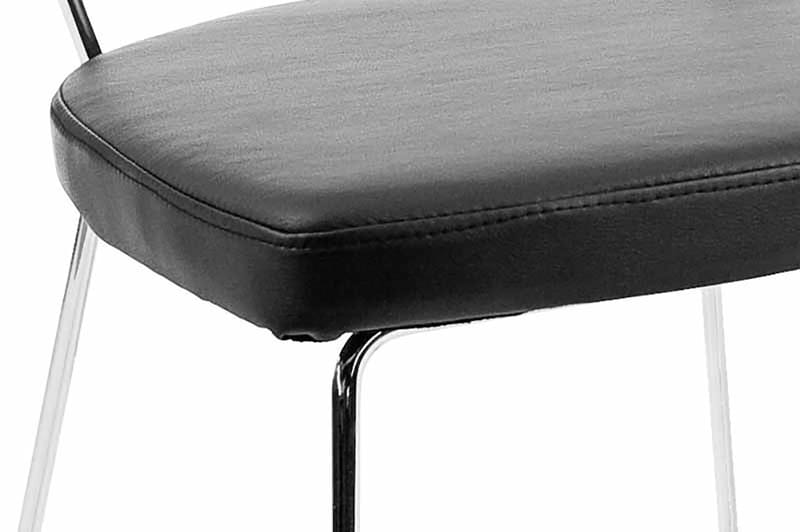 Avezzano Spisebordsstol Kunstlæder - Sort/Krom - Spisebordsstole & køkkenstole