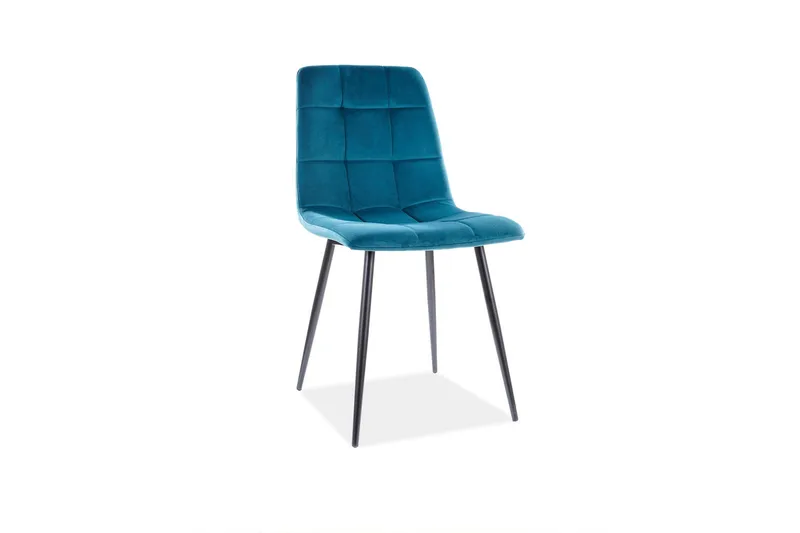 Axarnes Spisebordsstol, Velour/Turkis/Sort