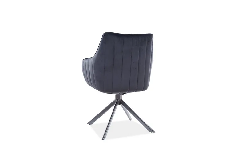 Azaila Armstol Drejebar - Velour/Sort - Møbler - Stole & lænestole - Spisebordsstole & køkkenstole