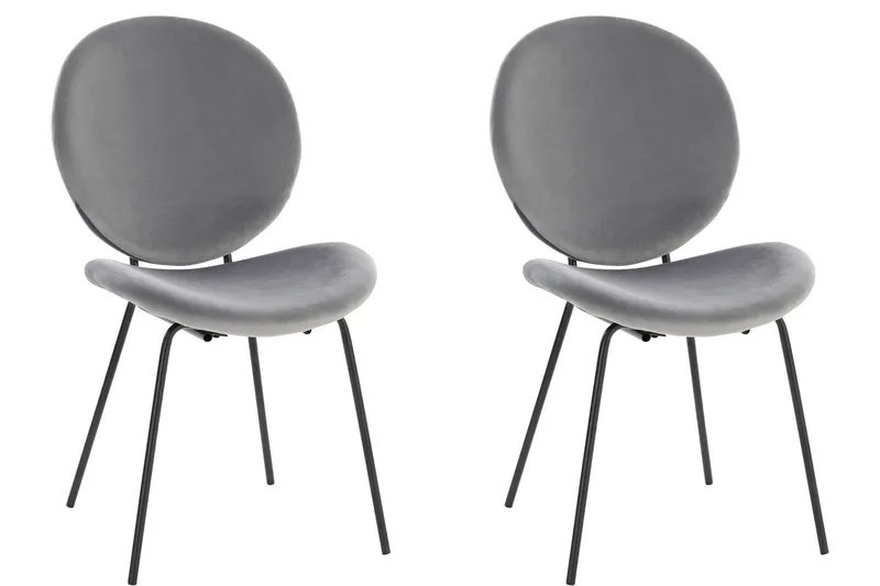 Bearvalley Spisebordsstol, Velour/Grå/Sort