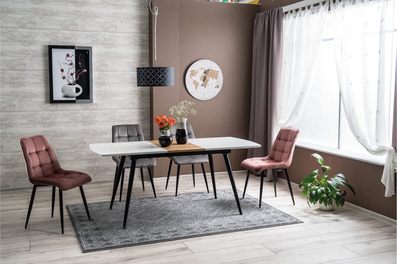 Begin Spisebordsstol 4 stk - Velour/Lyserød - Spisebordsstole & køkkenstole