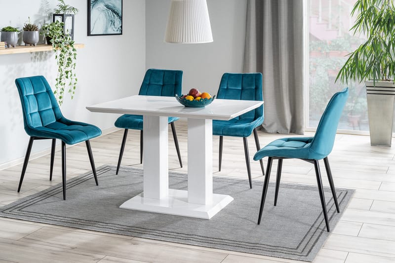 Begin Spisebordsstol - Velour/Turkis/Krom - Spisebordsstole & køkkenstole