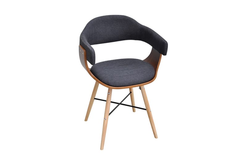 Bentwood Spisebordsstol Med Stofbetræk 2 Stk - Grå - Spisebordsstole & køkkenstole - Armstole