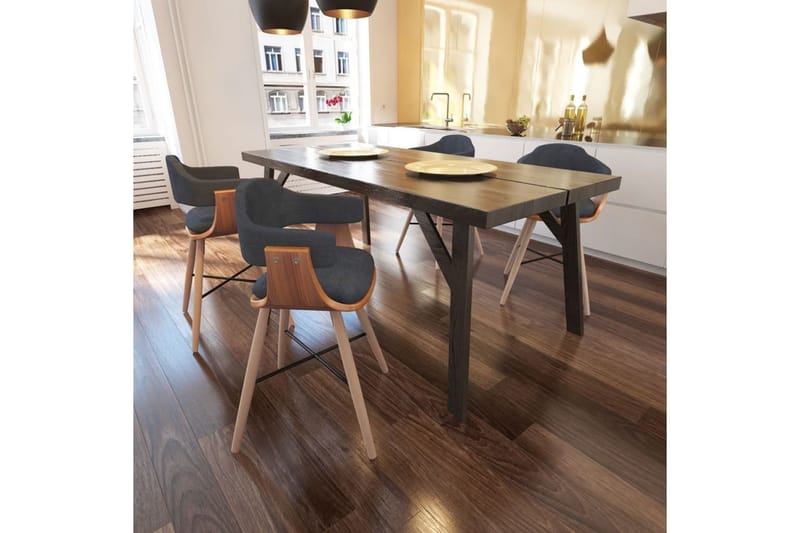 Bentwood Spisebordsstol Med Stofbetræk 4 Stk. - Grå - Spisebordsstole & køkkenstole - Armstole