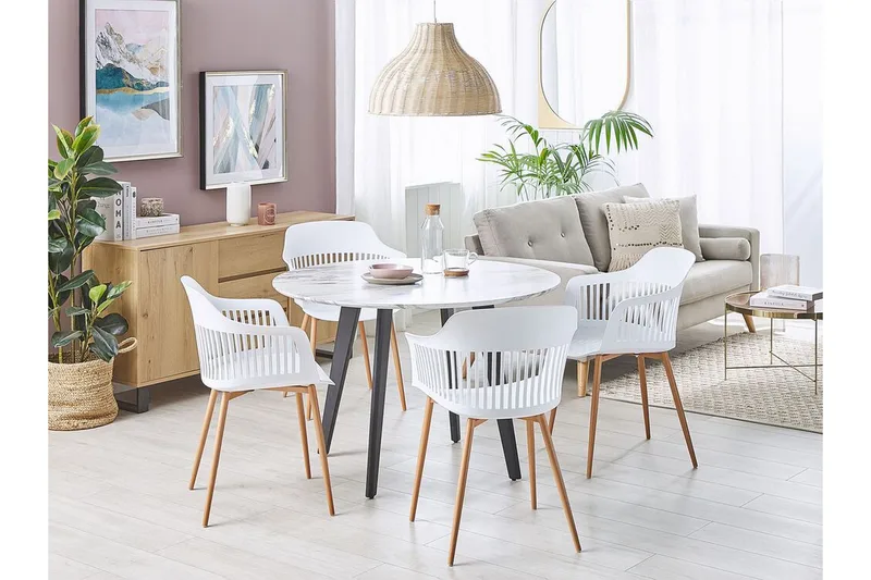 Bereca Spisebordsstol 2stk - Hvid - Møbler - Stole & lænestole - Spisebordsstole & køkkenstole