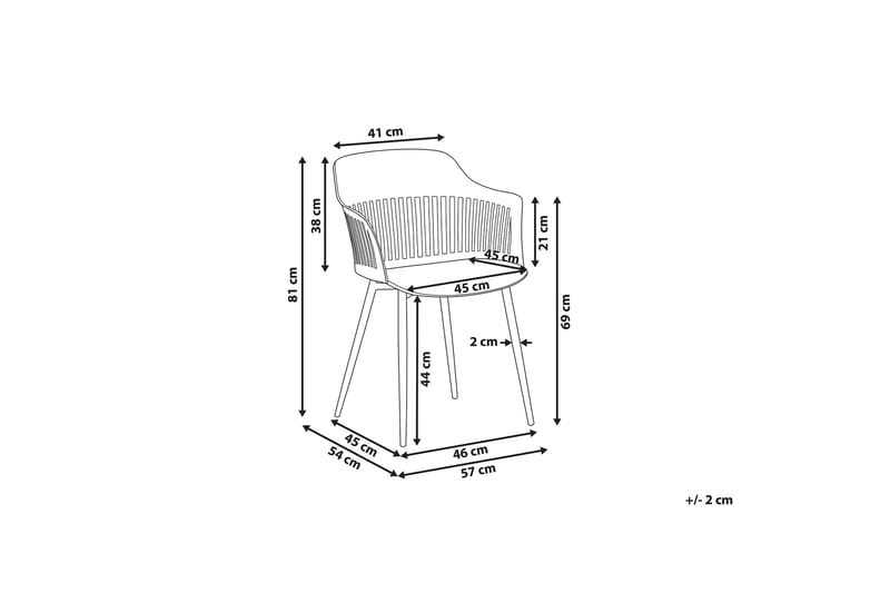 Bereca Spisebordsstol 2stk - Lyserød - Spisebordsstole & køkkenstole