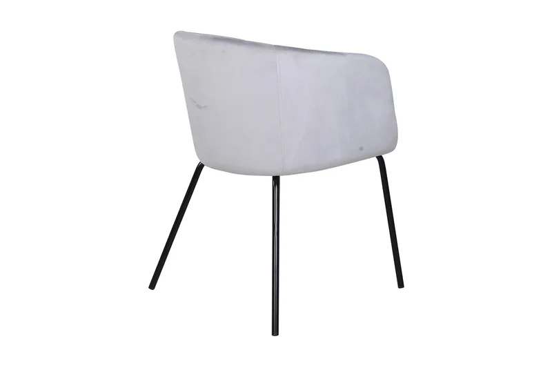 Berita Armstol med Armlæn - Fløjl/Grå/Sort - Møbler - Stole & lænestole - Spisebordsstole & køkkenstole