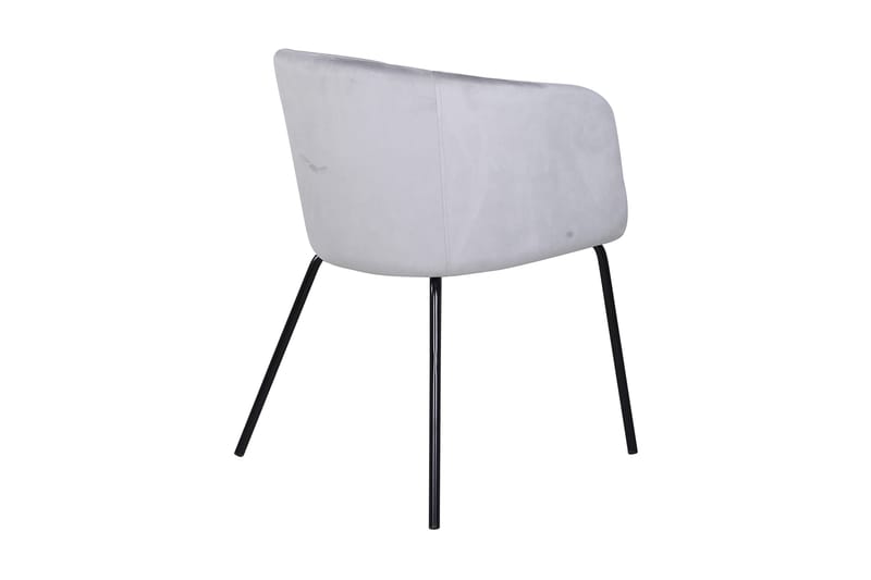 Berita Armstol med Armlæn - Fløjl/Grå/Sort - Møbler - Stole & lænestole - Spisebordsstole & køkkenstole