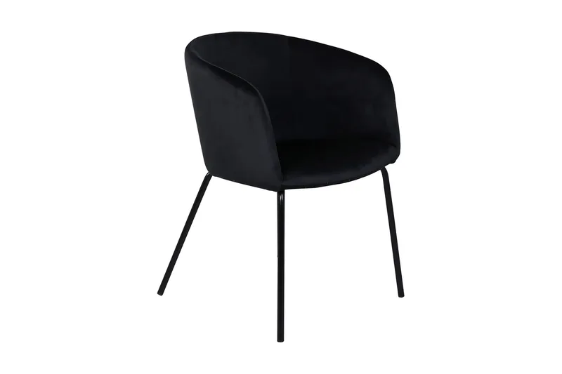 Berita Armstol med Armlæn - Velour/Sort - Møbler - Stole & lænestole - Spisebordsstole & køkkenstole
