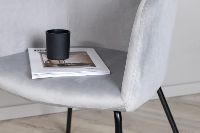 Berita Armstol Velour/Grå/Sort - Armstole - Spisebordsstole & køkkenstole