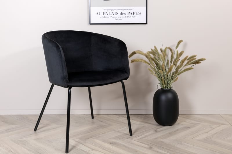 Berita Armstol Velour/Sort - Armstole - Spisebordsstole & køkkenstole