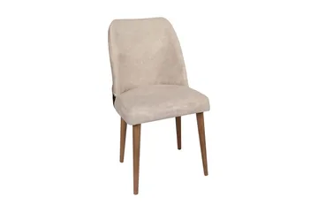 Berriaren Spisebordsstol i Fløjl med Træben - Lys Beige - Møbler - Stole & lænestole - Spisebordsstole & køkkenstole