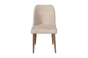 Berriaren Spisebordsstol i Fløjl med Træben - Lys Beige - Møbler - Stole & lænestole - Spisebordsstole & køkkenstole
