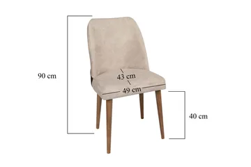 Berriaren Spisebordsstol i Stof med Træben - Lysebeige - Møbler - Stole & lænestole - Spisebordsstole & køkkenstole