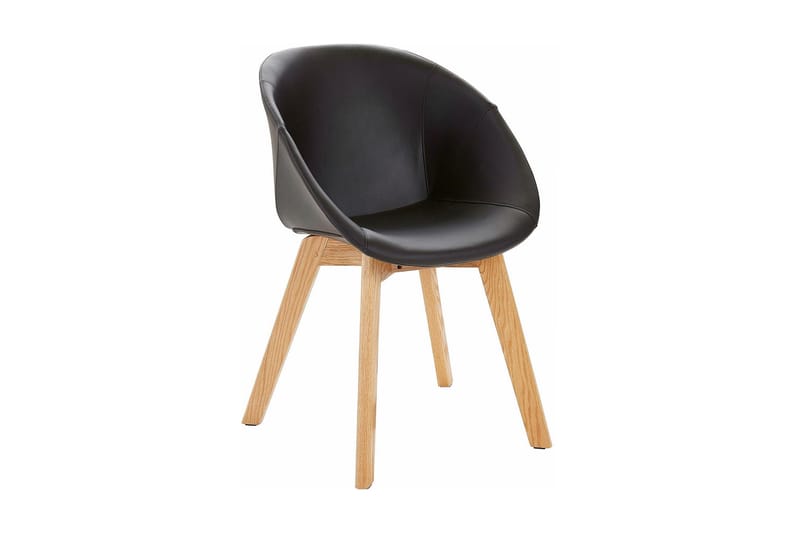 Berton spisebordsstol kunstlæder 2 stk. - sort/eg - Spisebordsstole & køkkenstole