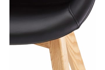 Berton spisebordsstol kunstlæder 2-pak - Sort/Eg - Møbler - Stole & lænestole - Spisebordsstole & køkkenstole