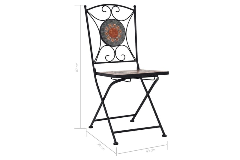Bistrostole 2 Stk. Med Mosaikdesign Orange/Grå - Orange - Spisebordsstole & køkkenstole