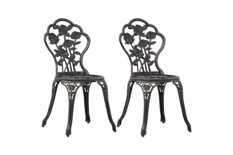 Bistrostole 2 Stk. Støbt Aluminium Bronzefarvet - Brun - Møbler - Stole & lænestole - Spisebordsstole & køkkenstole