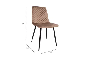 Brie Spisebordsstol i Fløjl med Metalben - Beige - Møbler - Stole & lænestole - Spisebordsstole & køkkenstole