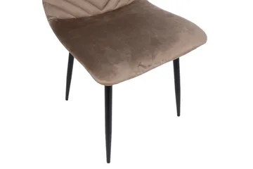 Brie Spisebordsstol i Fløjl med Metalben - Beige - Møbler - Stole & lænestole - Spisebordsstole & køkkenstole