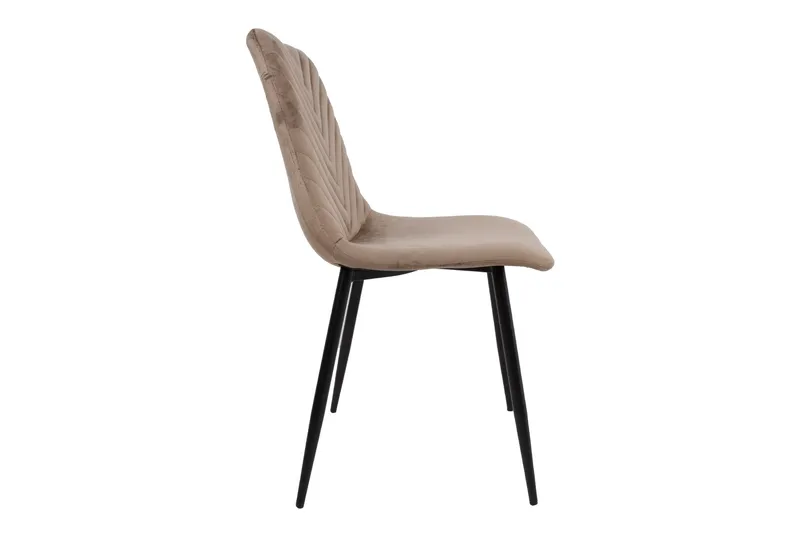 Brie Spisebordsstol i Fløjl med Metalben - Beige - Møbler - Stole & lænestole - Spisebordsstole & køkkenstole