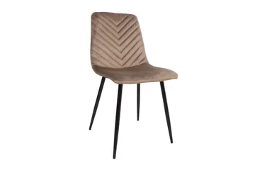 Brie Spisebordsstol i Fløjl med Metalben - Beige - Møbler - Stole & lænestole - Spisebordsstole & køkkenstole