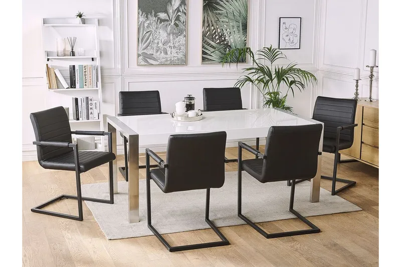 Buford Spisebordsstol 2stk - Kunstlæder/Sort - Møbler - Stole & lænestole - Spisebordsstole & køkkenstole