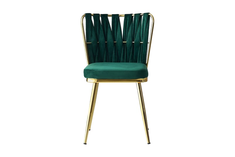 Cabec Spisebordsstol 2 stk - Guld/Grøn - Spisebordsstole & køkkenstole