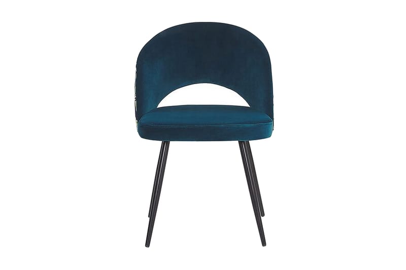 Cadian Stol 2 stk - Blå/Velour - Spisebordsstole & køkkenstole