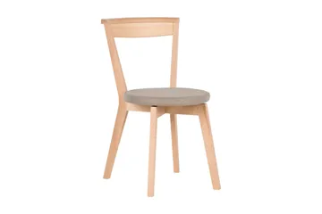 Chair Spisebordsstol i Stof og Lyst Træ - Gråbeige - Møbler - Stole & lænestole - Spisebordsstole & køkkenstole