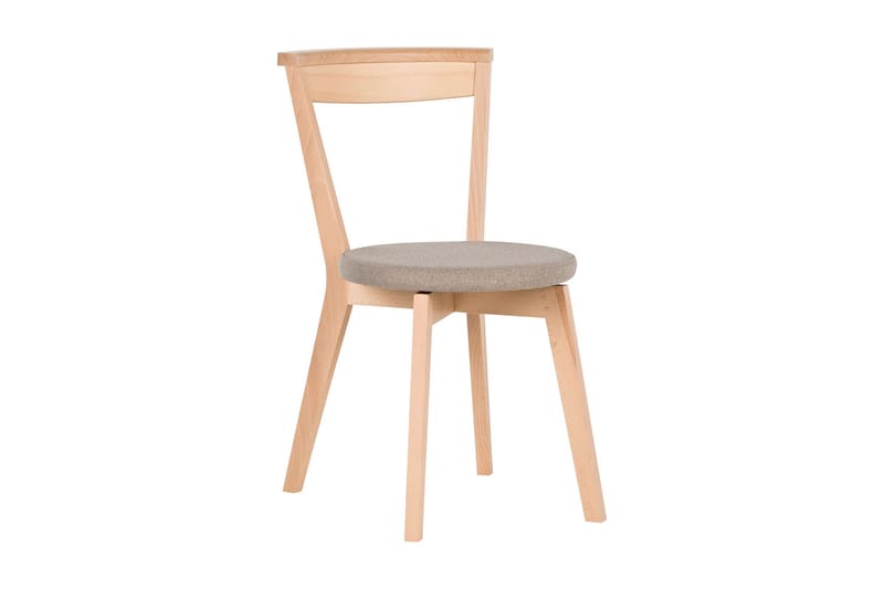 Chair Spisebordsstol i Stof og Lyst Træ, Gråbeige