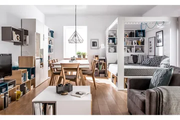 Chair Spisebordsstol i Stof og Lyst Træ - Gråbeige - Møbler - Stole & lænestole - Spisebordsstole & køkkenstole