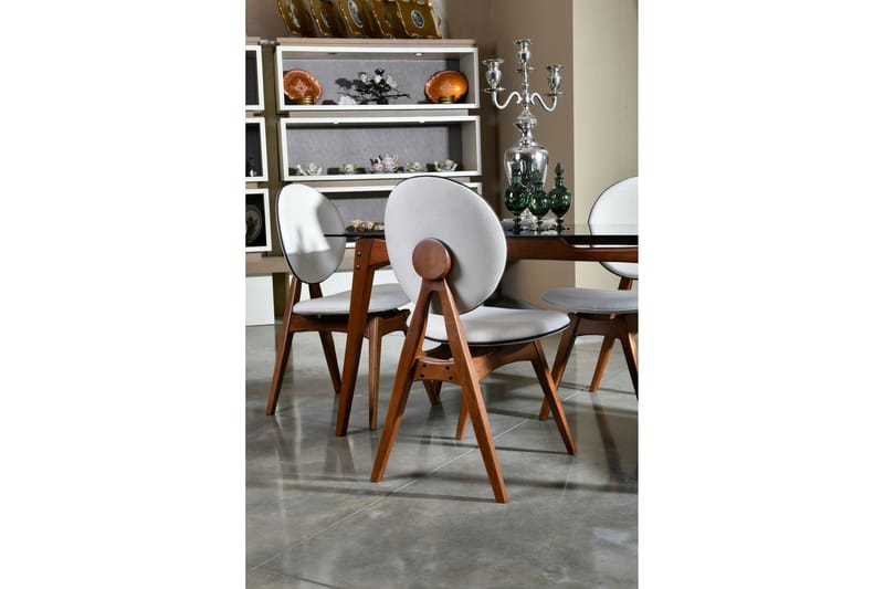 Charbel Spisebordsstol - Valnød/Cream - Spisebordsstole & køkkenstole