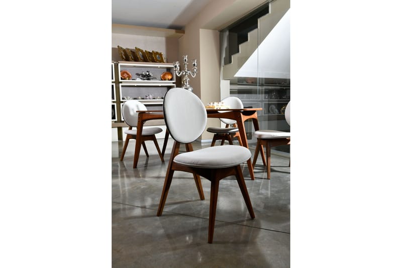 Charbel Spisebordsstol - Valnød/Cream - Møbler - Stole & lænestole - Spisebordsstole & køkkenstole
