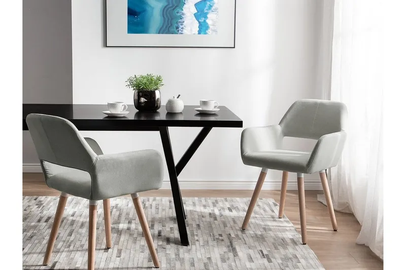 Chicago stolsæt til 2 stk - Grå - Møbler - Stole & lænestole - Spisebordsstole & køkkenstole