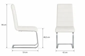 Cibus spisebordsstol i kunstlæder - Hvid/krom - Møbler - Stole & lænestole - Spisebordsstole & køkkenstole