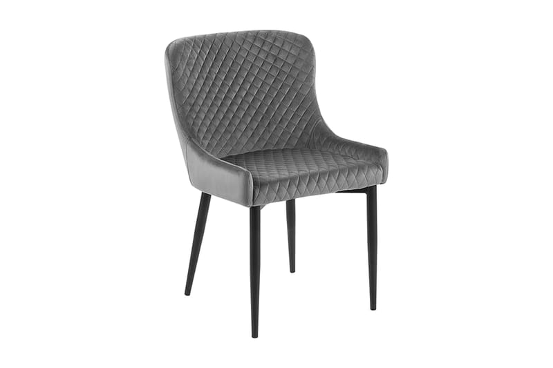 Colino stol 2-stk velour - Grå - Spisebordsstole & køkkenstole