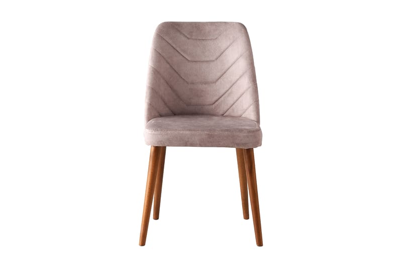 Denounce Spisebordsstol 2 stk - Valnød/Beige - Møbler - Stole & lænestole - Spisebordsstole & køkkenstole