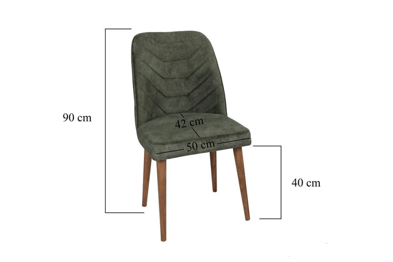 Denounce Spisebordsstol 2 stk - Valnød/Grøn - Spisebordsstole & køkkenstole