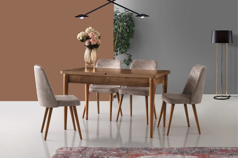 Denounce Spisebordsstol - Valnød/Beige - Møbler - Stole & lænestole - Spisebordsstole & køkkenstole